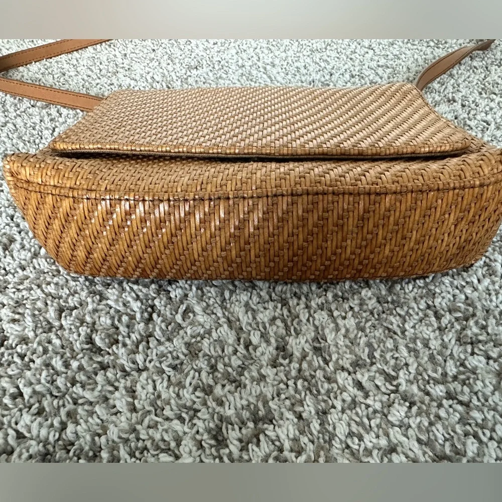 Fossil Tan Woven Straw Shoulder Bag‎